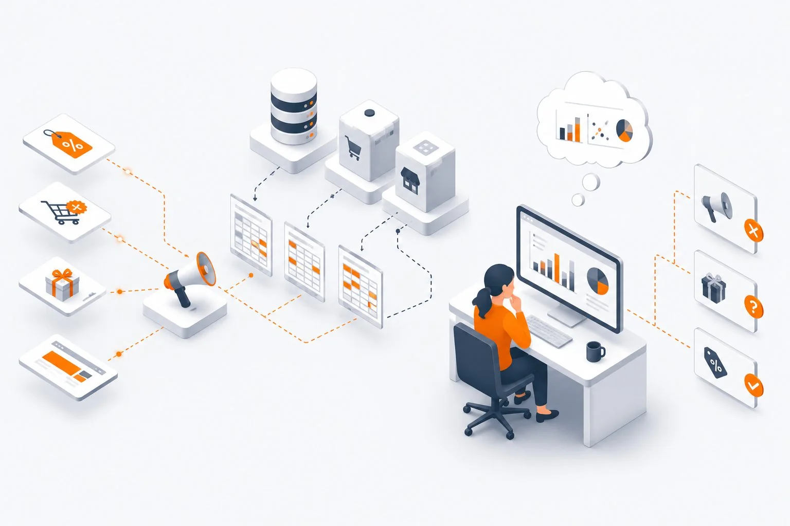 Illustration of the Aspiring Analysers problem — a category manager unable to get proper promotion ROI analysis across systems